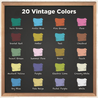 Fine Tip Liquid Chalk Markers for Chalkboard (20 Vintage Colors) - Dry Erase Marker Pens for Blackboard, Windows, Chalkboards Signs, Bistro - 3mm Reversible Tip