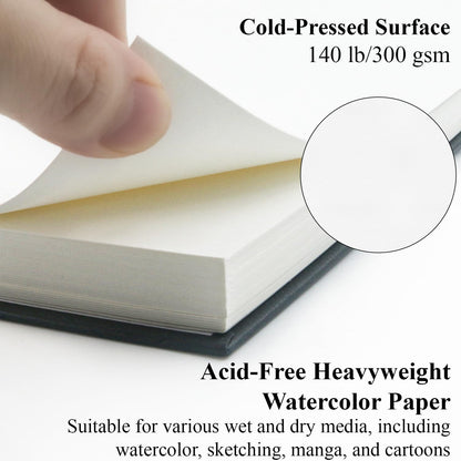 Watercolor Sketchbook 10"x12", 32 Sheets (64 Pages) Water Color Paper, 140lb/300gsm Watercolor Paper, Spiral Hardcover Watercolor Notebook for Painting, Water Color Sketch Books for Teens & Adults. - Crafty Corner