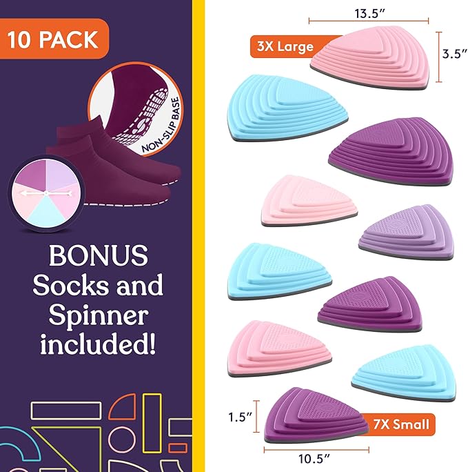 Special Supplies Stepping Stones for Kids Indoor and Outdoor Balance Blocks Promote Coordination, Balance Strength Child Safe Rubber, Non-Slip Edging