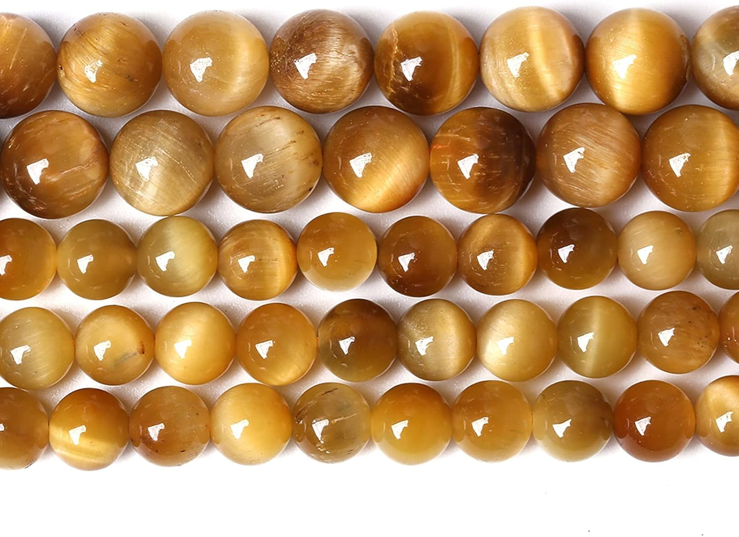 6mm 60pcs Natural Gemstone Gold Tiger Eye Beads Round Spacer Loose Beads for Jewelry Making DIY Bracelet Necklace 15" Inch