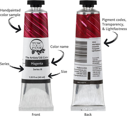 Tusc & Pine Artist Oil Paint - Cadmium Yellow Lemon, 150 ml, Non-Yellowing, Rich & Creamy Consistency, Maximum Pigment Load, Small Batch Milled Oil Paints Made in the USA for Professional Artists