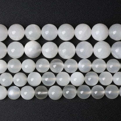 36pcs 10mm Natural White Moonstone Beads AAA Gemstone Round Loose Beads for Jewelry Making DIY Bracelets Necklaces Crystal Energy Healing Stone Beads 15" (10mm, White Moonstone)