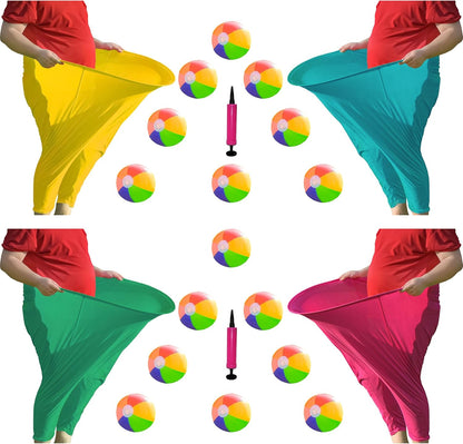 Granny Pants Yard Game, Hilarious Inflatable Ball Relay Set with Granny Giant Stretchy Pants, Ganny Pants Outdoor Game, Balls and Pump, Team Relay Family Reunion Party Field Game Set