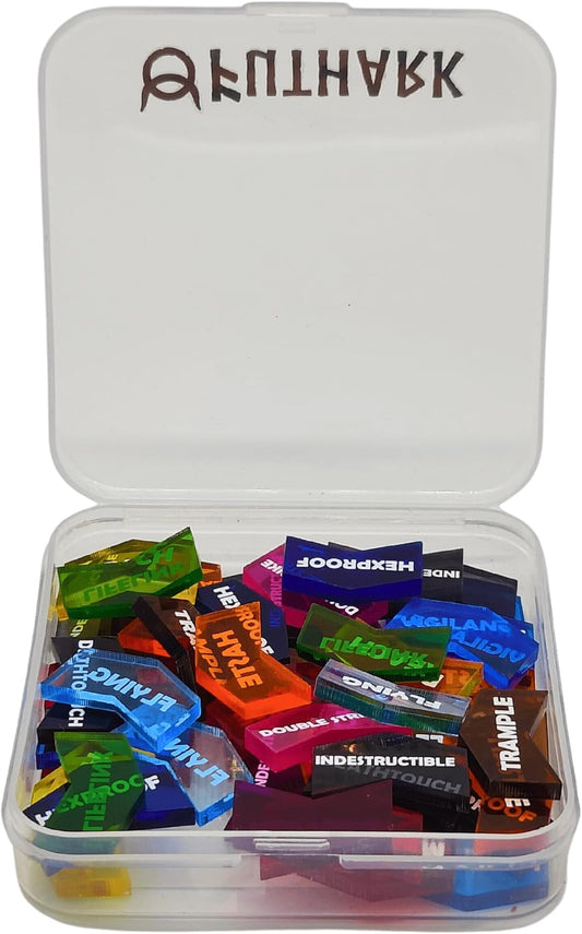 Futhark MTG Counters/Keyword Counters for Magic The Gathering - Set of 60 Color Coded MTG Tokens - Improved Gameplay with This Great Magic The Gathering Gift