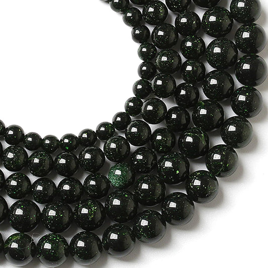 6MM 120pcs Natural Green Sandstone Energy Healing Beads Round Loose Beads for Jewelry Making Bracelet 2 Strands 32"