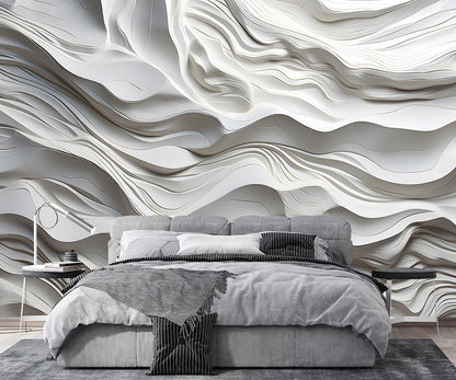 AFZEVEB-3D Stereo Relief Lines Living Room Background Wallpaper Mural 114"x74"(Not Peel and Stick)
