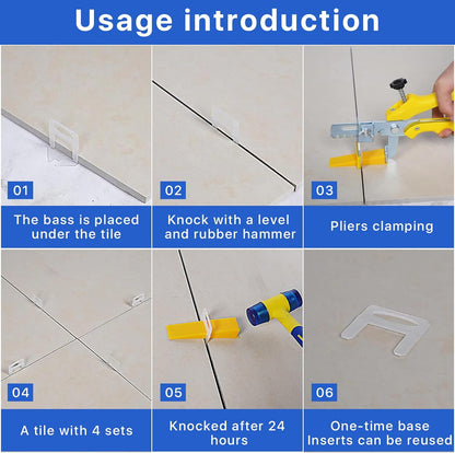 Tile Leveling System Clips Spacers Tile Leveler Clips DIY Tile Leveler Spacers 2100 Pcs 1/16" (1.5mm) for Professional Ceramic Tile and Stone Installation (2100 1/16")