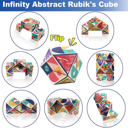 3D Flips Magic Cube Set, 3 Pack Infinity Cube Fidget Toys, Transforms Puzzle Cubes for Stress Anxiety Relief and Kill Time, Nice Gifts for Kids and Adults