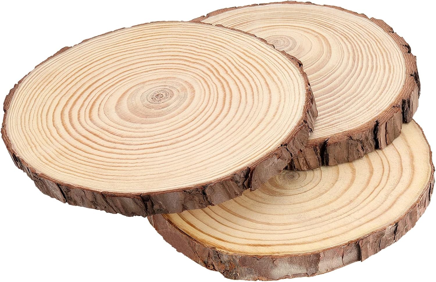 JEUIHAU 8 PCS 8-9 Inches Natural Wood Slices, Unfinished Predrilled Wooden Circles Tree Bark Slice, Blank Wooden Log Circles for DIY Crafts, Arts Wood Slices, Christmas Ornaments - Crafty Corner