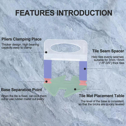 Tile Leveling System 1/16”Kit 1400pcs Tile Leveler Spacers Clips +320pcs Reusable Wedges Tile Leveler Tool Set for Tile & Stone Installation（1720）