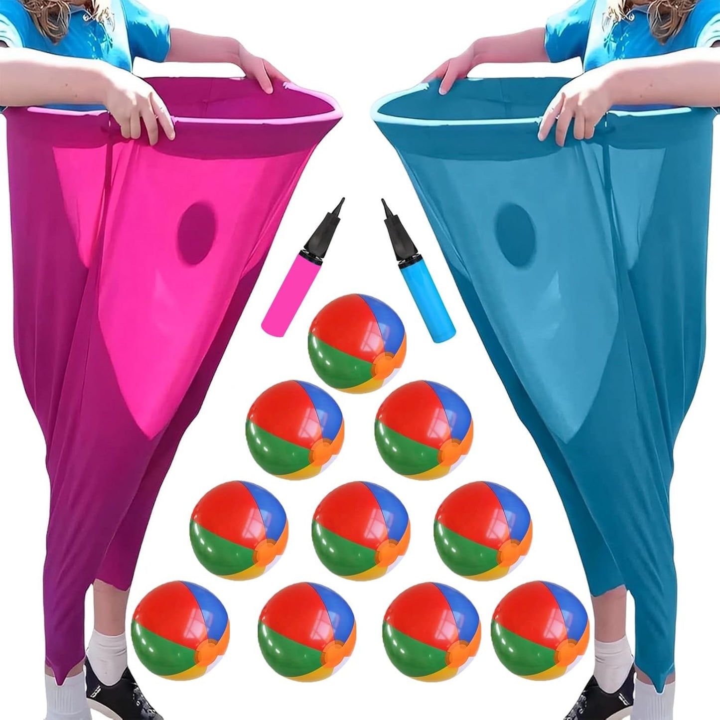 Grandma Pants Garden Game, Grandma Pants Outdoor Game, Equipped with Inflatable Balloons and Bicycle Pumps, Suitable for Birthdays, Barbecues, and Outdoor Activities for Family Reunions