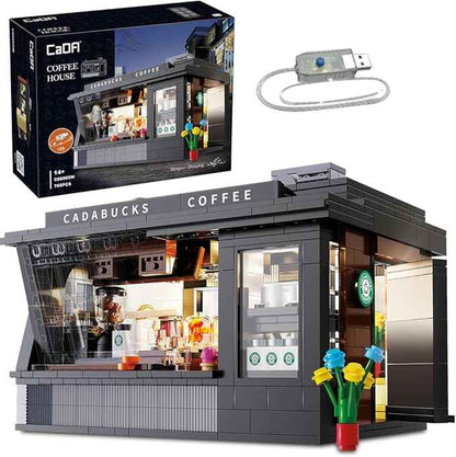 CaDA Master C66005W Japanese Coffee House Building Set,MOC Construction Coffee Shop Modular Buildings with Lights,768PCS City House Idea Collect Gift for Adults