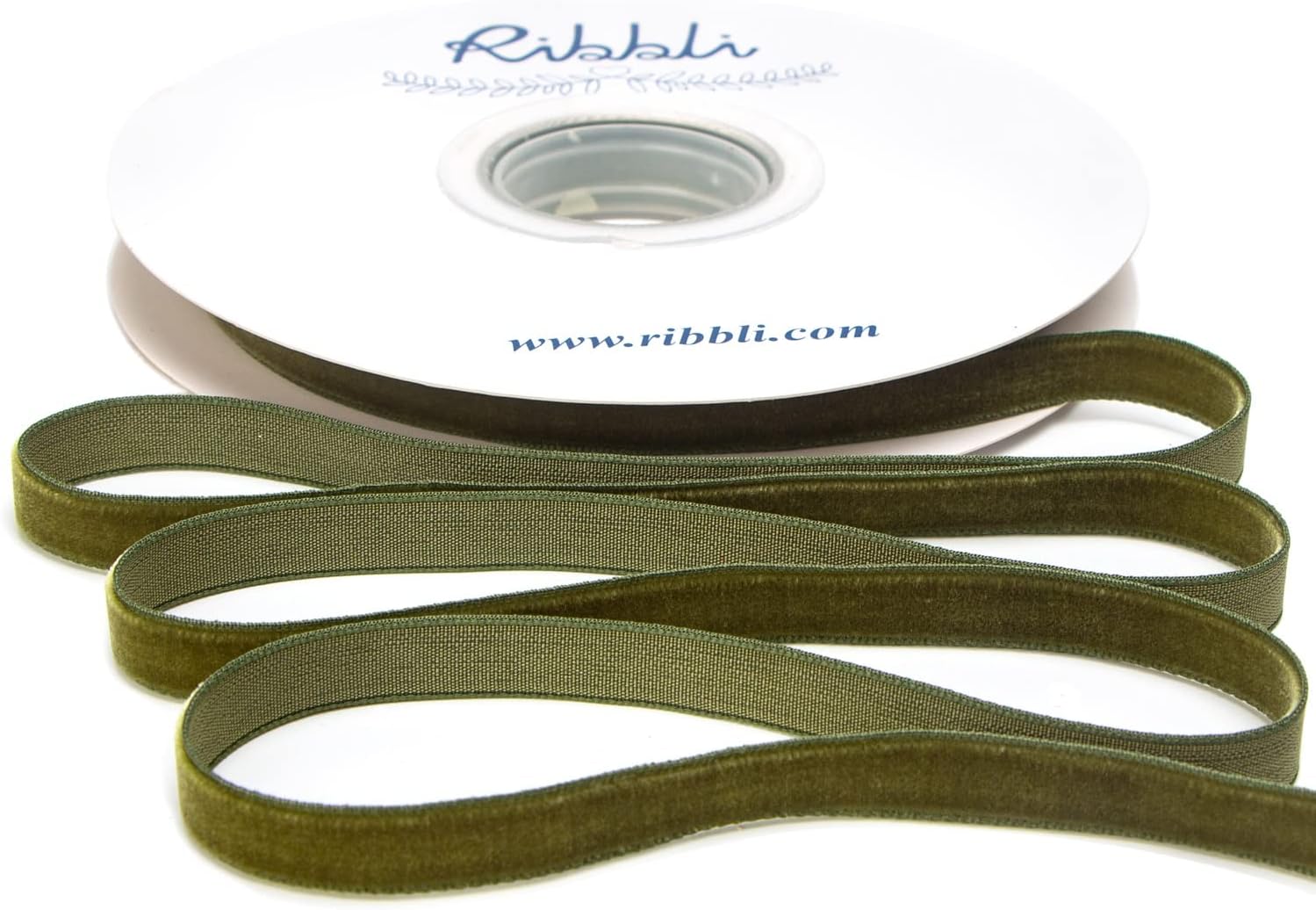 Ribbli Moss Green Velvet Ribbon,Polyester Velvet 3/8 Inches Continuous10-Yard Spool,Christmas Ribbon for Gift Wrapping,Floral Bouquets, Home Decor - Crafty Corner