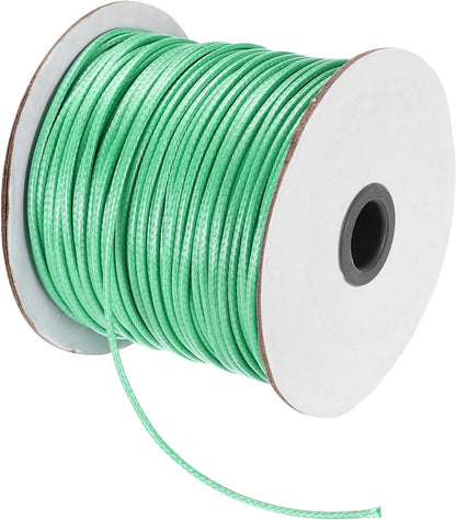 MECCANIXITY Waxed Cord 2.5mm Waxed Polyester Cord 87 Yard Wax String for Bracelet Making, Necklaces, Beading, Jewelry Making and DIY Crafts(Mint Green)