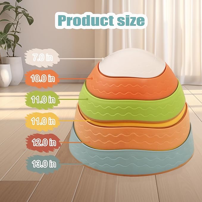 Fanboxk Stepping Stones for Kids,Non-Slip Toddler Sensory Stepping Stones for Promoting Toddler Balance Coordination Skills,Obstacle Courses Sensory Toys Outdoor or Indoor Play for Kids Age 3-8