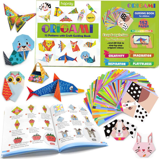 hapray Origami Kit for Kids Ages 5-8 8-12, with Guiding Book, 152 Paper with 72 Patterns, DIY Art and Craft Projects, Beginners Children's Day Gift Boy Girl - Crafty Corner