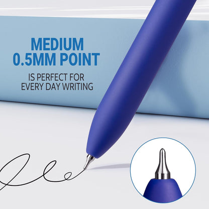 inkipen- 8 Pack Pens, Gel pens Black Ink, Fine Point(0.5mm),Quick-Drying Smooth Writing,School and Office Supplies
