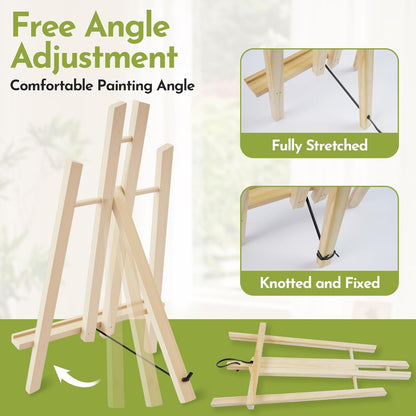Conda 2 Pack 17 Inch Wooden Tabletop Easel Stand, A-Frame Art Painting Easel for Painting, Display & Art Creation, Canvas Holder for Artists, Students & Hobbyists