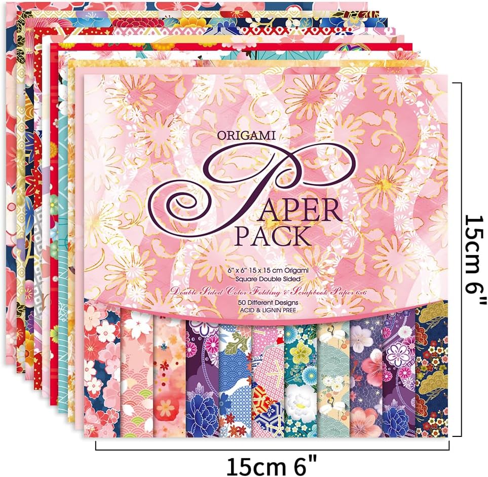 Origami Paper Kit 100 Sheets 70GSM 6 Inch Square Double Sided Color 100 Vivid Solid Colors for Hand Crafts Origami Paper Arts Creativity. Bohemian Blossom - Crafty Corner