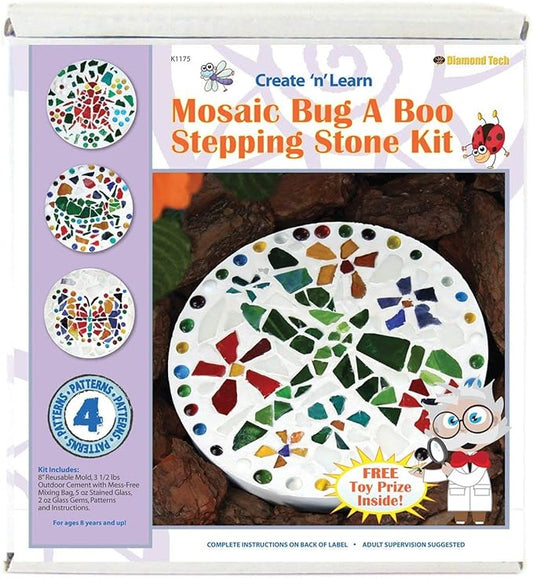 Diamond Tech Create N Learn Mosaic Stepping Stone Kit, Bug-A-Boo