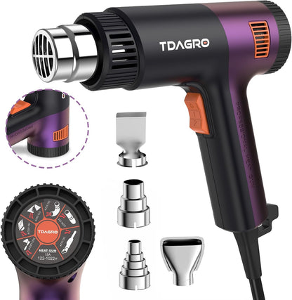 A Nice Heat Gun, Compact but Powerful, Variable Temp Control 122℉~1202℉, Fast Heating Smaller Heat Gun for Crafting, Shrink Tubing,Shrink Wrap,Vinyl Wrap, Intergrated Holder for Hands Free & Hanging - Crafty Corner