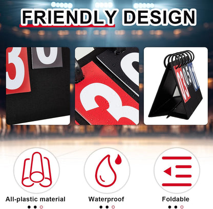 Yeaqee Portable Score Keeper with Storage Bag Flip Basketball Scoreboard Tabletop Scoreboard Flipper for Indoor Outdoor Sports Match P. E Classroom Activities Game