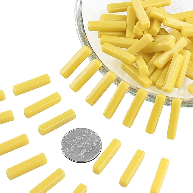 Youway Style Strips Mosaic Tiles for Crafts Bulk,150g Yellow Mosaic Glass Pieces for Crafts DIY Spring Mosaic Art Decor,Mosaic Kit Supplies