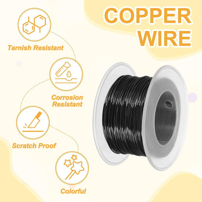 uxcell 20 Gauge / 0.8mm Anodized Aluminum Wire for Jewelry Craft Making, 102 Feet Bendable Flexible Wire for DIY Home Decor Gardening Sculpture, Black