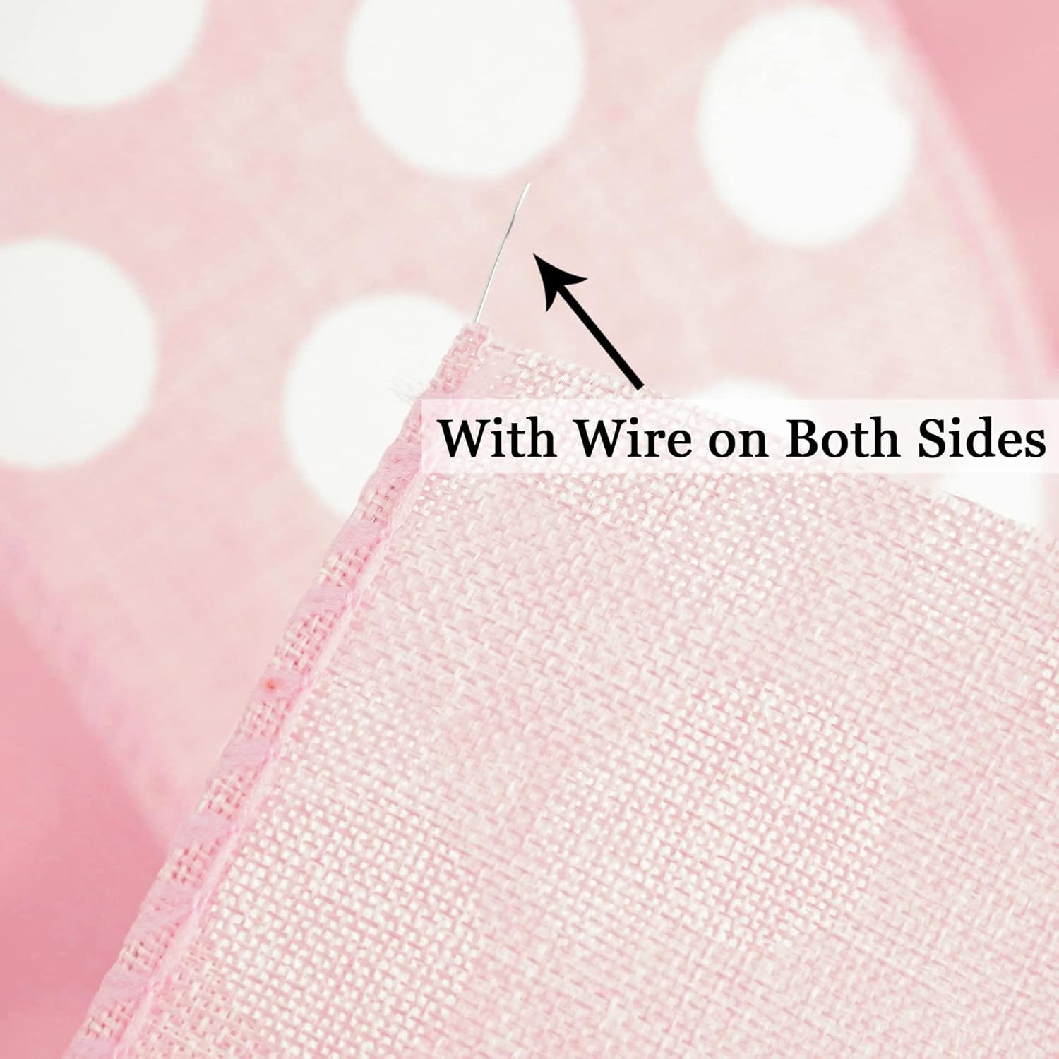 MEEDEE Pink Polka Dot Ribbon - 2.5 inch Wired Ribbon for Baby Girl Wreaths & Crafts, 10 Yards - Crafty Corner