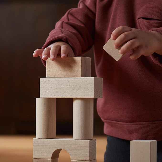 HABA Wooden Building Blocks 60 Piece Set, Ideal Toddler Blocks for & Kids Stacking Toys for Ages 1 & Up for Open-Ended Play, Made in Germany