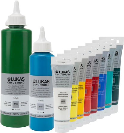 Lukas CRYL Studio Artist Acrylic Paint, Prussian Blue, 125 ml Tube - High Pigment Acrylic Paints for Canvas Painting, Large Scale Works - Medium-Viscosity, Water-Mixable, Fast Drying