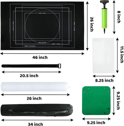Portable Puzzle Mat Roll Up - with 9 Glue Sheets, Sorting Trays, Hand Pump, Inflatable Tube, and Storage Bag - Perfect for Kids and Adults (Black, 1500pcs)