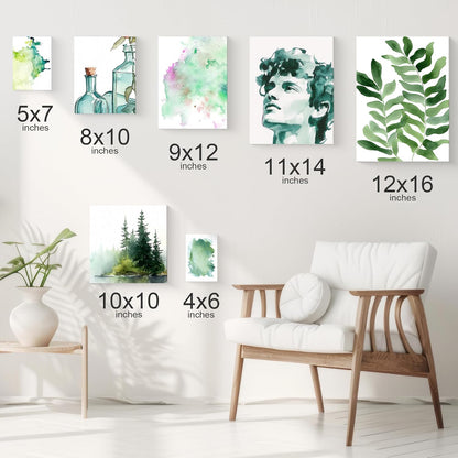 PHOENIX Watercolor Canvas Boards for Painting - 4x6 Inch/12 Pack, 100% Cotton Water Color Small Canvas Panels, 8 Oz. / 260g White Blank Medium Texture Flat Canvases for Water Based Paints