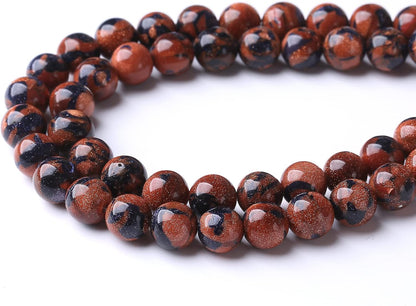 90PCS 4MM Sandstone Beads Round Loose Stone Beads for Jewelry Making DIY Energy Stone Healing Power Bracelet 15"