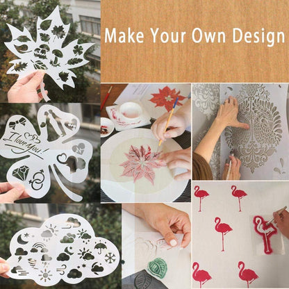 12 Pack 4 Mil Clear Mylar Stencil Sheets, 12" x 12" Blank Stencils, Reusable Template Material, Make Your Own Stencil Compatible Vinyl Cutting Maching