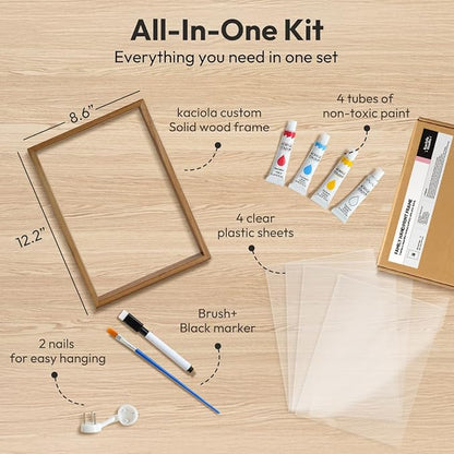 Kaciola Family Handprint Kit, DIY Newborn Keepsake Frame, Baby Hand and Footprint Kit, Unique New Baby Gift for Mothers Day Crafts Anniversary (Brown)