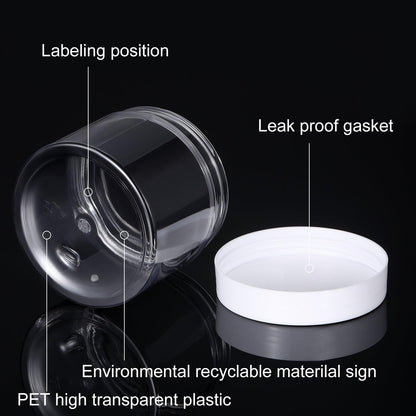 SATINIOR 12 Pack 7 oz Plastic Container Jars with Lids Round Clear Travel Cosmetic Container Slime Jars for Toiletries, Lotion, Cream, Ointments, Makeup, Rhinestone, Samples, Kitchen Storage(White)