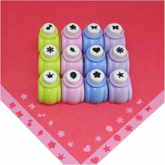 Punch Craft Set, 12 Pack Multicolored Shapes Hole Punch Great for Crafting & Fun Projects - Crafty Corner