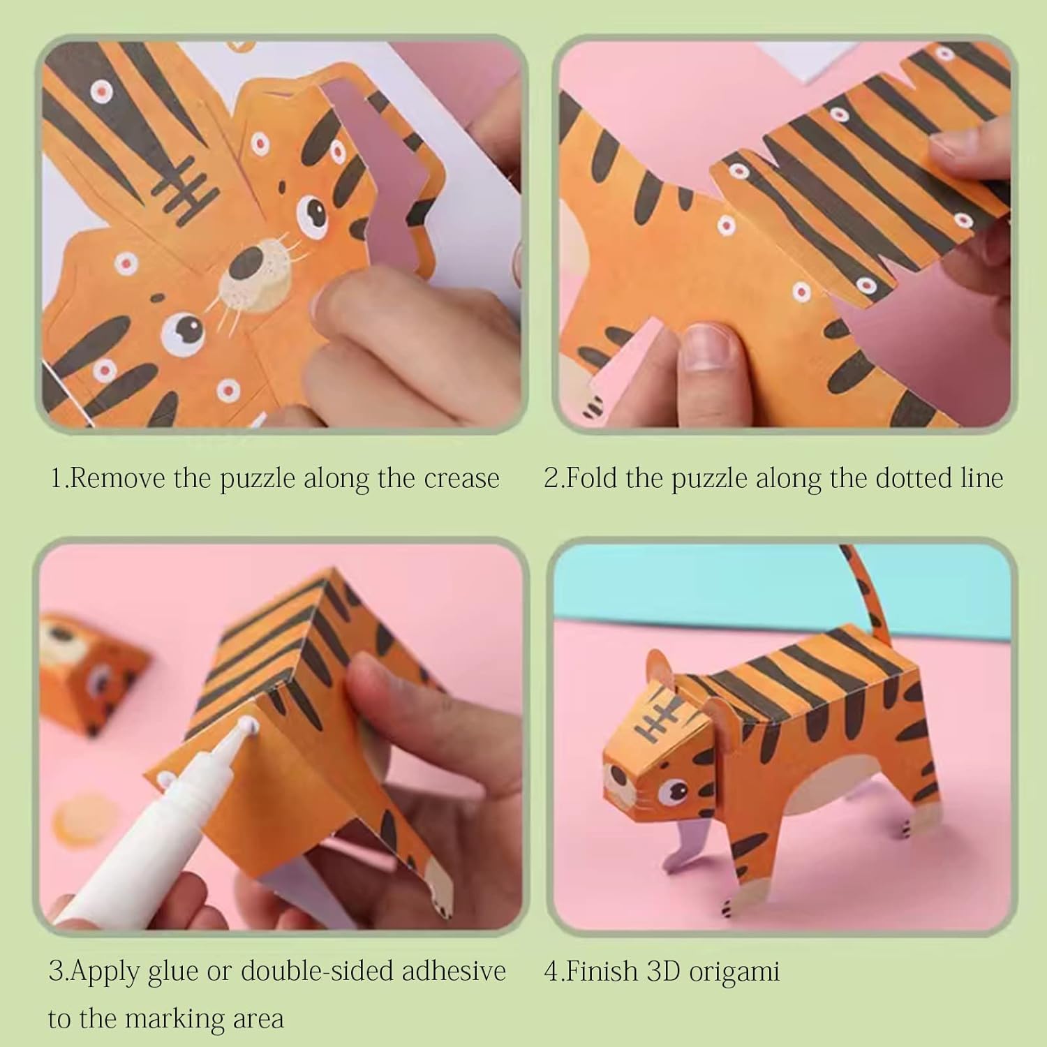 MIREONETRY Origami Kit for Kids Ages 6+,16 Style 3D Animal Origami Paper Kit,Easy Origami Paper Art for Beginners Kids Adults,Gifts for Boys&Girls - Crafty Corner