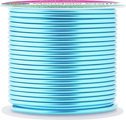 Mandala Crafts 13 Gauge Anodized Aluminum Craft Wire for Jewelry Making - 60 FT Colored Flexible Turquoise Wire - Bendable for Bonsai Armature Crafting Sculpting - Crafty Corner