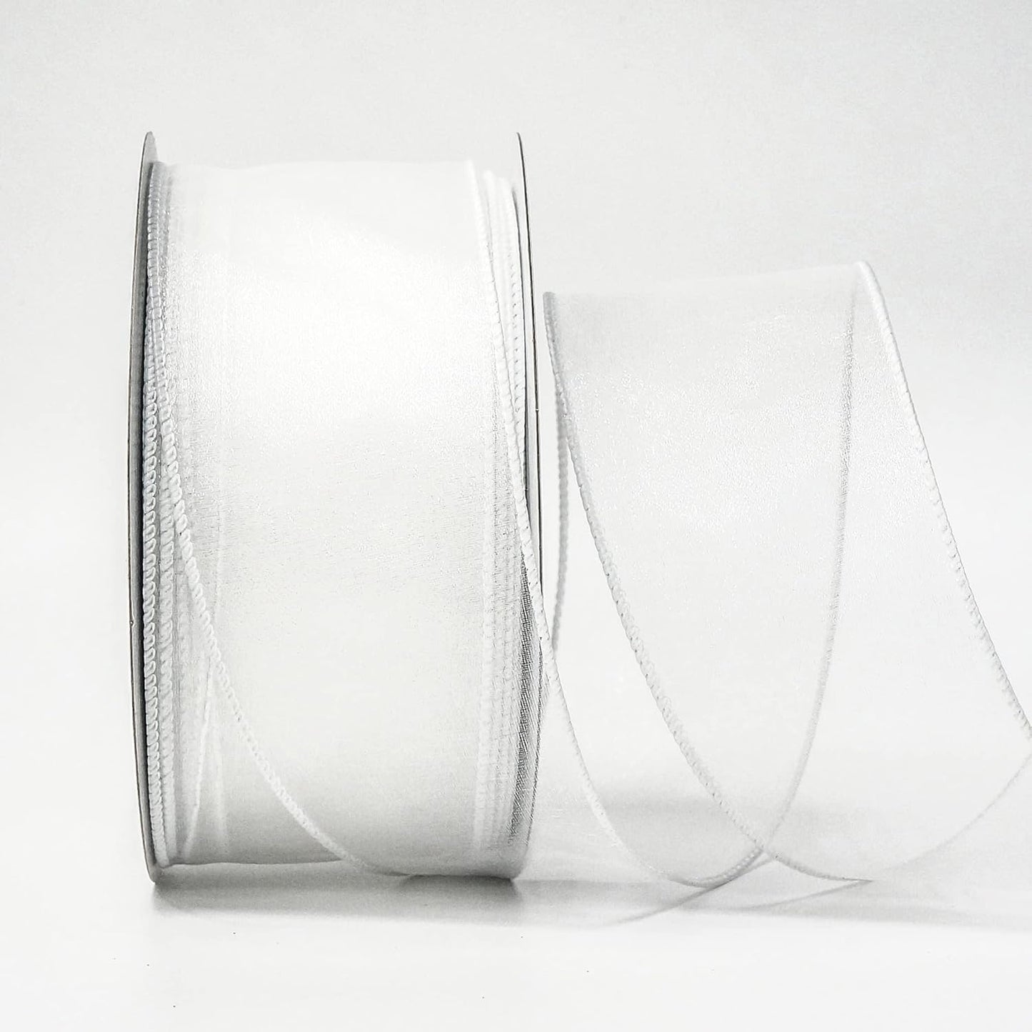 CT CRAFT LLC Sheer Organza Wired Ribbon 2.5" x 50Yards White for Wedding Chair Bow Flora Bouquet Gift Wrapping Christmas Tree Home Decor Wreath - Crafty Corner