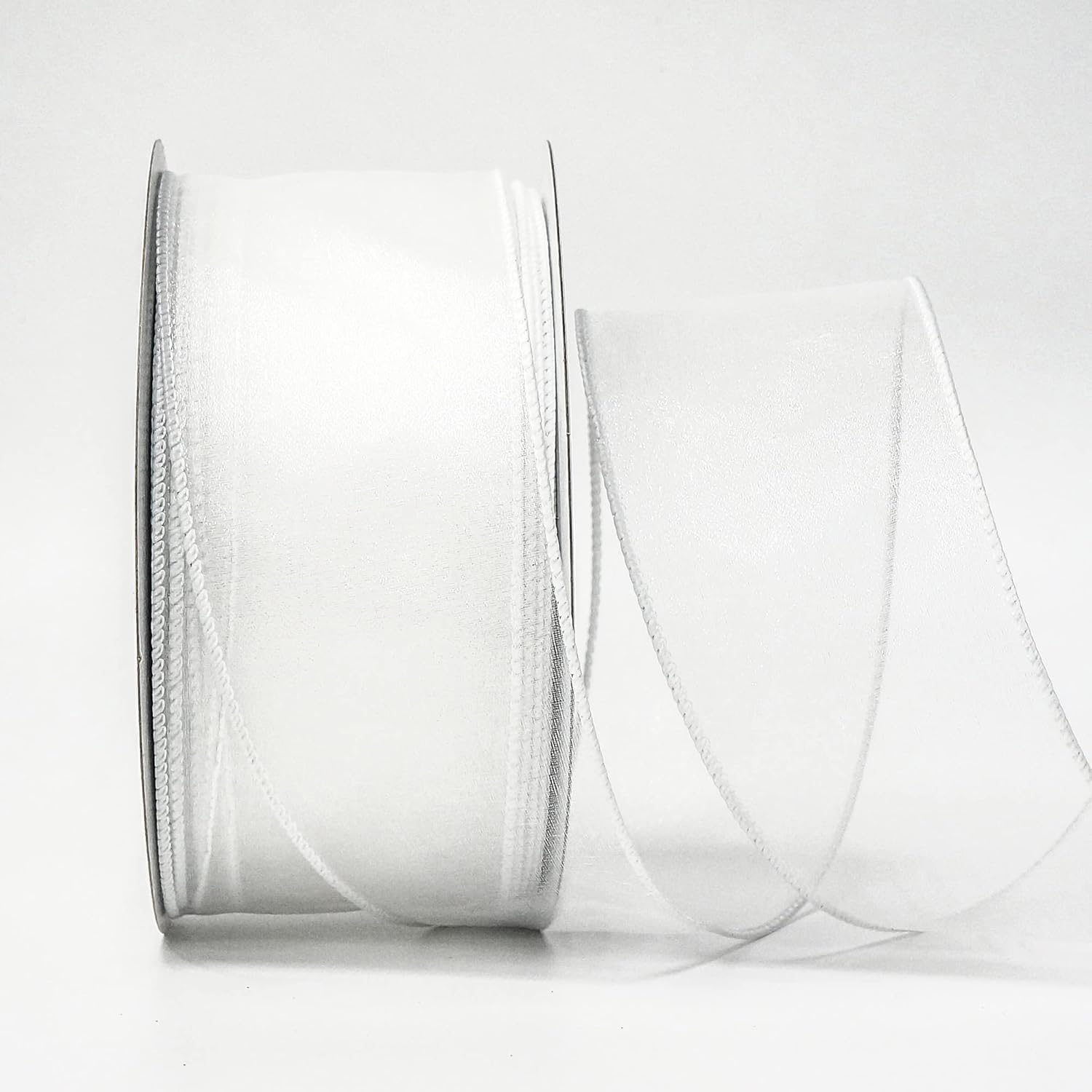 CT CRAFT LLC Sheer Organza Wired Ribbon 2.5" x 50Yards White for Wedding Chair Bow Flora Bouquet Gift Wrapping Christmas Tree Home Decor Wreath - Crafty Corner