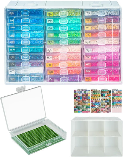 YBUTVY Diamond Art Trays with Lids, 30PCS Diamond Painting Trays with Lids ＆ Diamond Painting Storage, Diamond Painting Accessories for Diamond Art Beads (1 Pack)