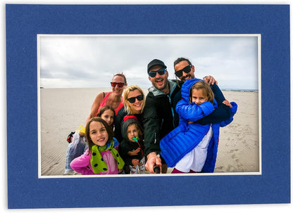 11x14 Mat for 8.5x11 Photo - Precut Bottle Blue Picture Matboard for Frames 11 x 14 Inches - Bevel Cut to Display Art 8.5 x 11 Inches - Acid Free Pack of 100 MATS with Backing Boards & Clear Bags