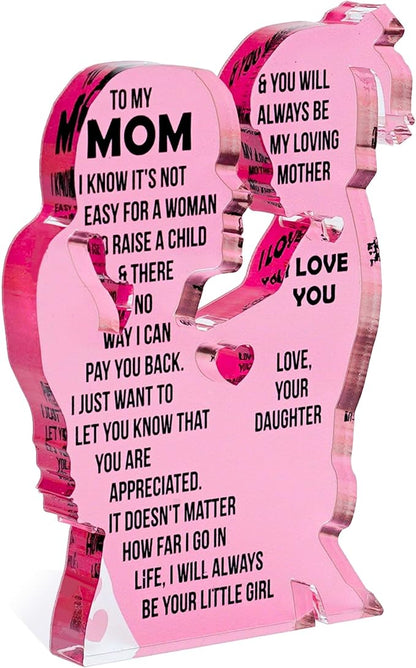 Mom Gift from Daughter Acrylic Plaque – Mother Daughter Gift, Mothers Day Gifts for Mom, Best Presents for Moms, Best mom Ever Gifts, Mothers Day Decor for Mother's Day