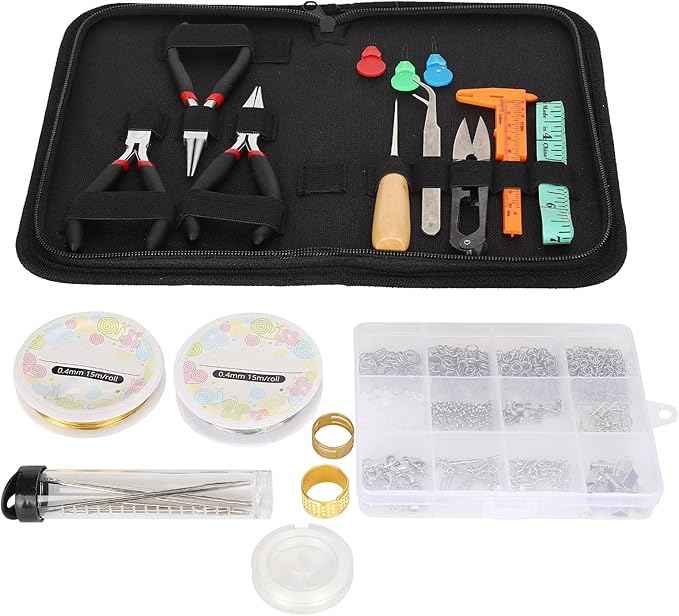 yiMANtrading Jewelry Making Supplies Kits, DIY Jewelry Making Kit Accessories, Handmade Beading Tools with Pliers Needles and Storage Box, Complete Set for Repairing Crafting and Creating Uniqu