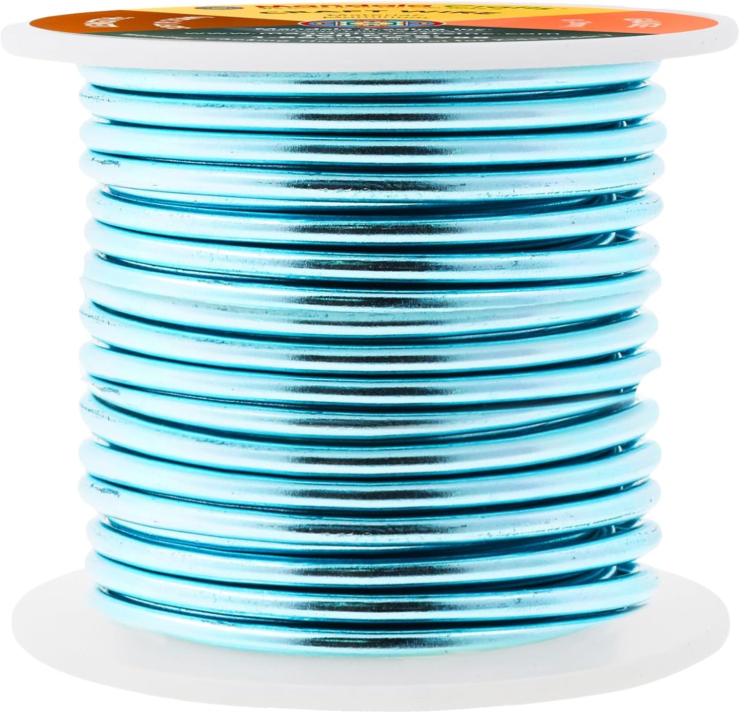 Mandala Crafts 8 Gauge Anodized Aluminum Craft Wire for Jewelry Making - 32 FT Colored Flexible Turquoise Wire - Bendable for Bonsai Armature Crafting Sculpting - Crafty Corner