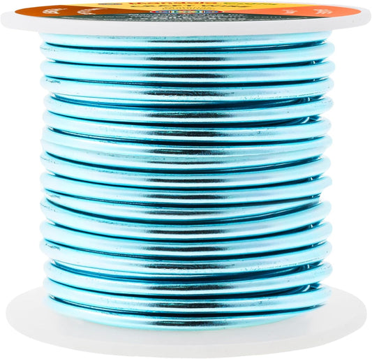 Mandala Crafts 8 Gauge Anodized Aluminum Craft Wire for Jewelry Making - 32 FT Colored Flexible Turquoise Wire - Bendable for Bonsai Armature Crafting Sculpting - Crafty Corner
