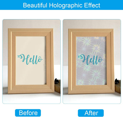 PATIKIL 8.3x5.8" Holographic Sticker Paper, 20Sheets A5 Polypropylene Self-Adhesive Transparent Waterproof Laminate Overlay Film for Photo Cards Scrapbook Decorations, Blossom