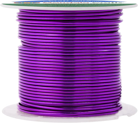 Mandala Crafts 16 Gauge Anodized Aluminum Craft Wire for Jewelry Making - 100 FT Colored Flexible Purple Wire - Bendable for Bonsai Armature Crafting Sculpting - Crafty Corner